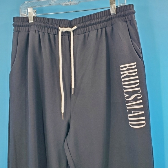 New "Bridesmaid" print black sweatpants 2XL - Picture 13 of 16